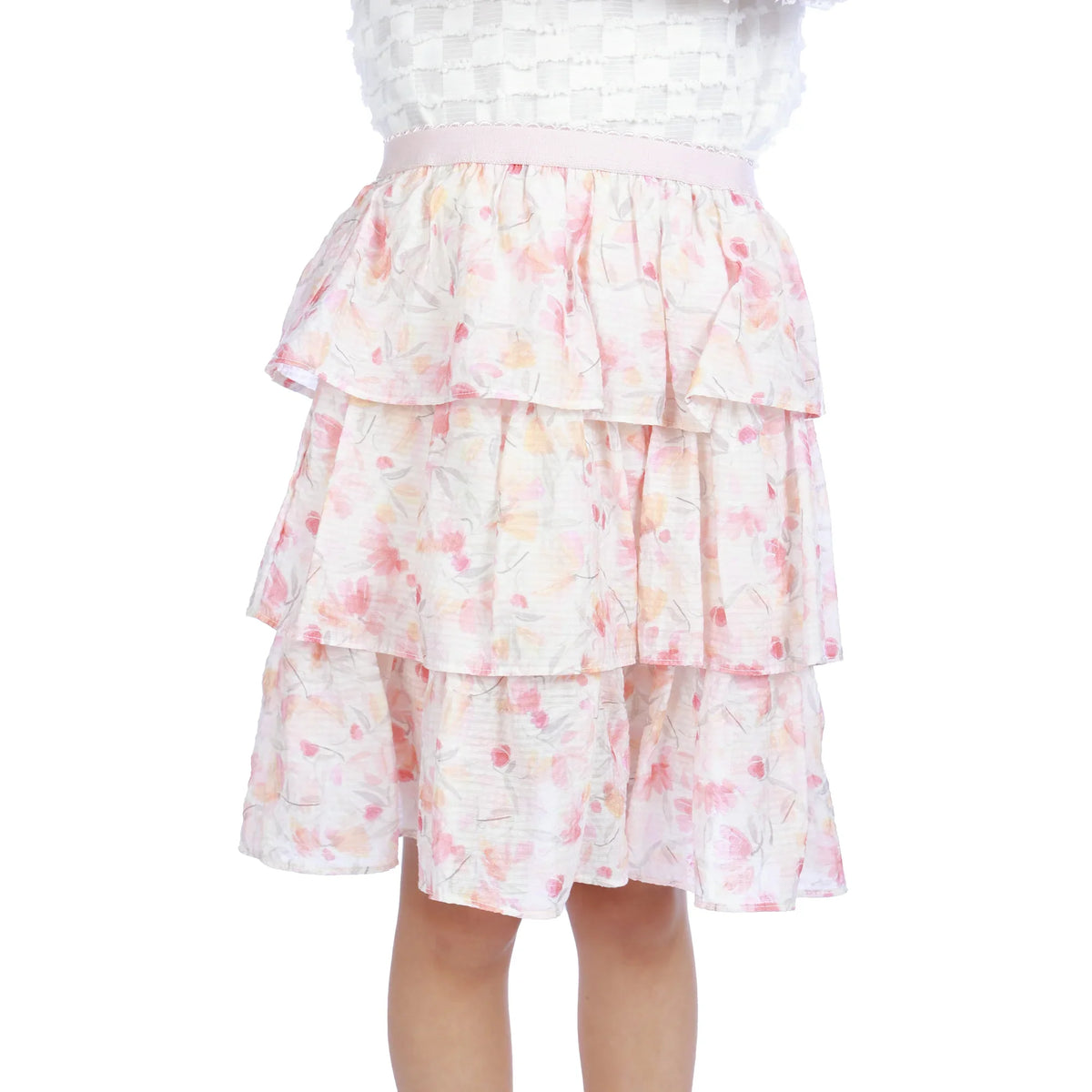 Light Pink Puffy Classic Skirt For Girls Image