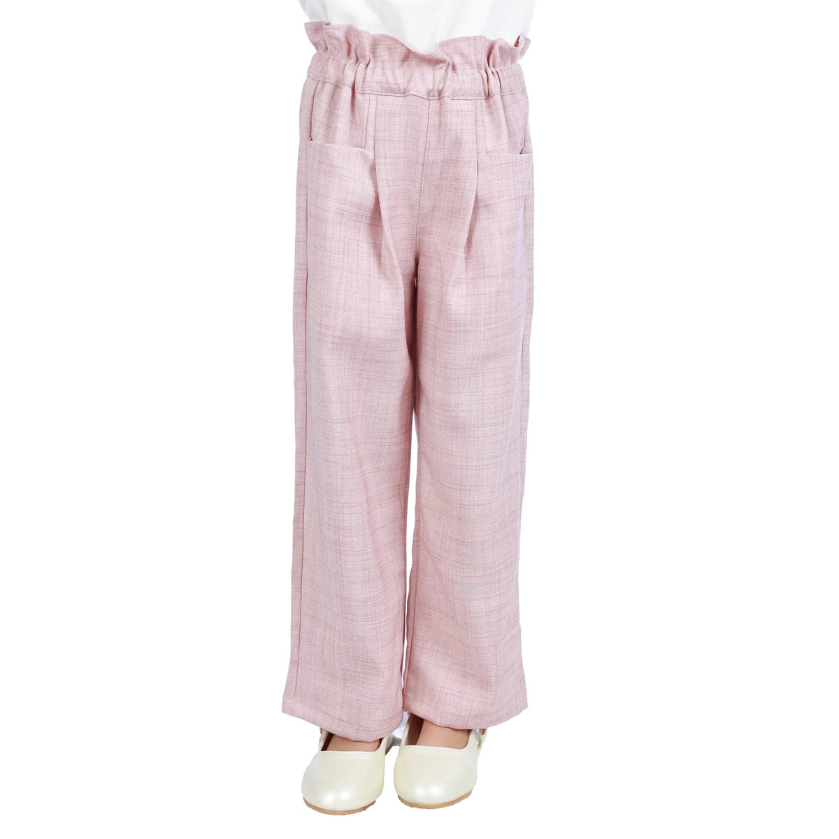 Light Pink Straight-Leg Classic Pants For Girls Image