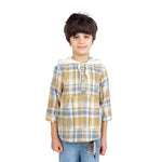 Khaki Checked Classic Blouse For Boys Image