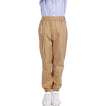 Dark Khaki Ankle-Tied Classic Pants For Boys Image
