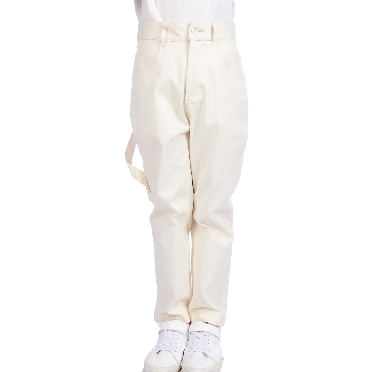 Beige Skinny Classic Pants For Boys Image