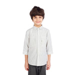 White Striped Classic Shirt For Boys Image