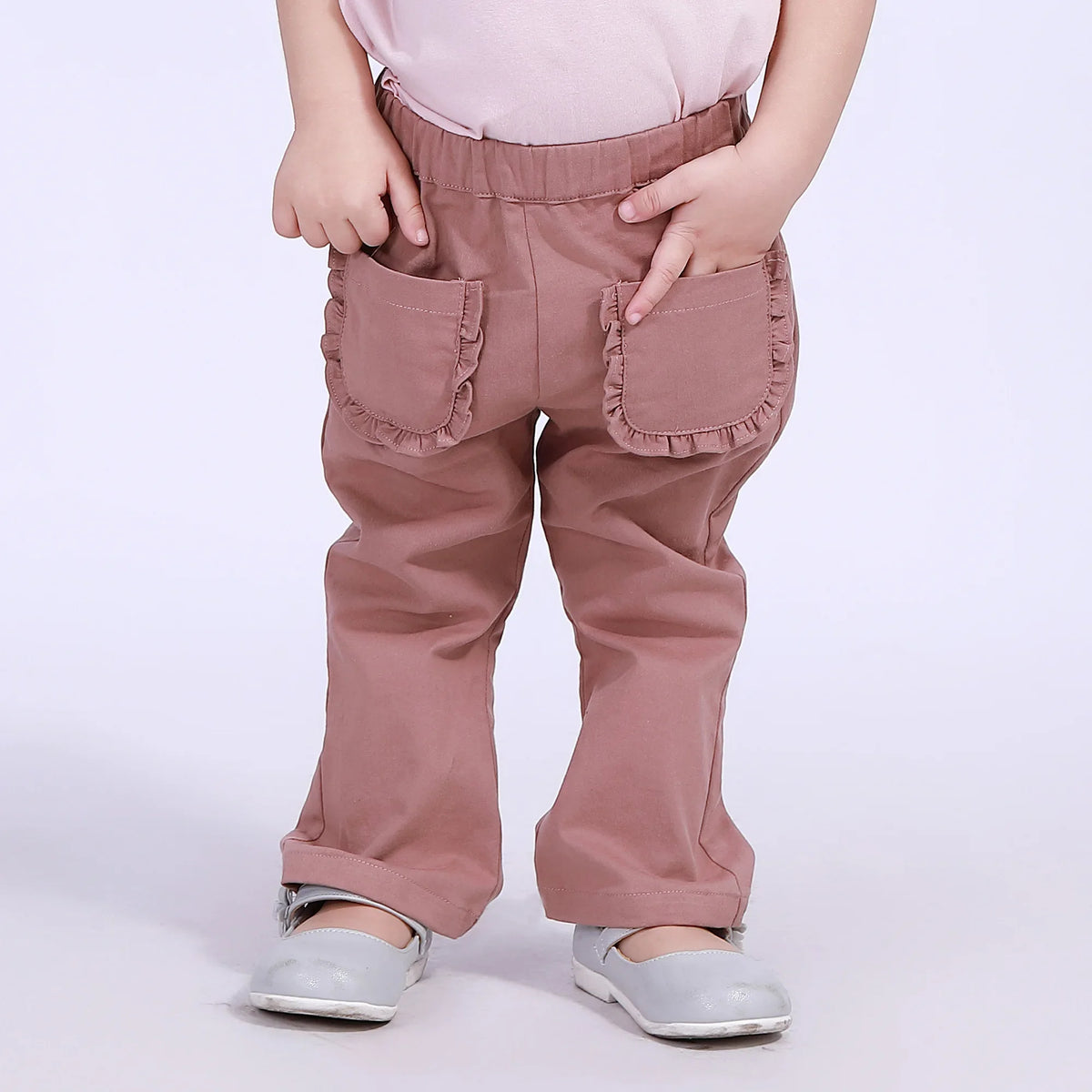 Purple Bell-Bottom Street Look Pants For Baby Girl Image