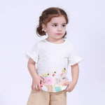 Off White Printed Street Look T.Shirt For Baby Girl Image