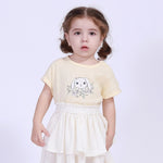 Yellow Printed Street Look T.Shirt For Baby Girl Image