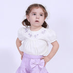 Off White Floral Street Look Blouse For Baby Girl Image