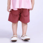 Maroon Ordinary Street Look Shorts For Baby Girl Image