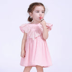 Pink Jacquard Street Look Dress For Baby Girl Image