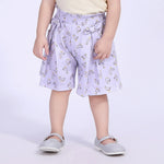Gray Purple Ordinary Street Look Shorts For Baby Girl Image