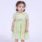 Light Green Floral Street Look Dress For Baby Girl Image