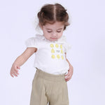 Off White Printed Street Look T.Shirt For Baby Girl Image