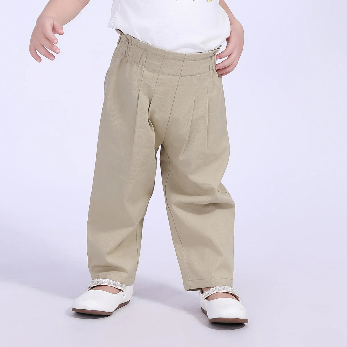 Gray Green Ordinary Street Look Pants For Baby Girl Image