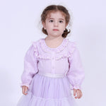 Light Purple Jacquard Street Look Shirt For Baby Girl Image