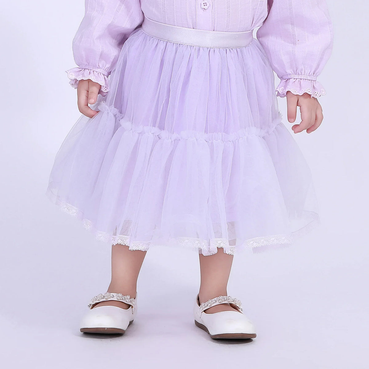 Light Purple Puffy Street Look Skirt For Baby Girl Image