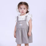 Off White Jacquard Street Look Shirt For Baby Girl Image