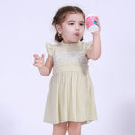 Gray Green Laced Street Look Dress For Baby Girl Image
