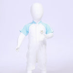 Off White Color-Blocked Street Look Romper For Baby Boy Image