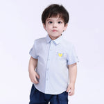 Light Gray Blue Striped Street Look Shirt For Baby Boy Image
