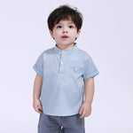 Light Blue Checked Street Look Blouse For Baby Boy Image