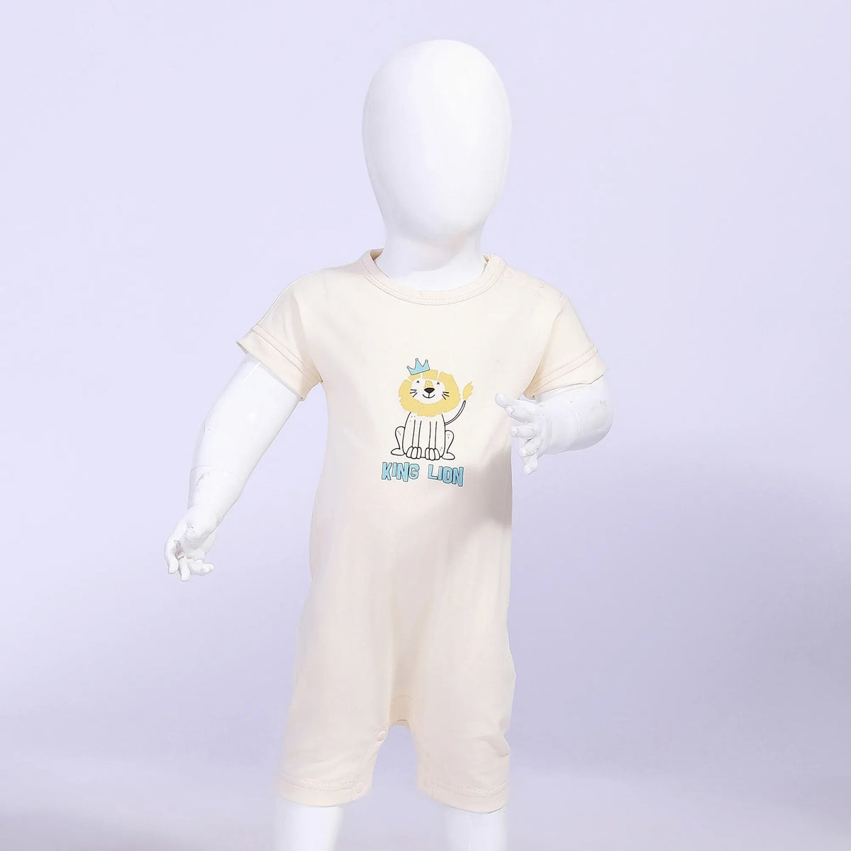 Beige Printed Street Look Romper For Baby Boy Image
