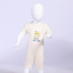Beige Printed Street Look Romper For Baby Boy Image