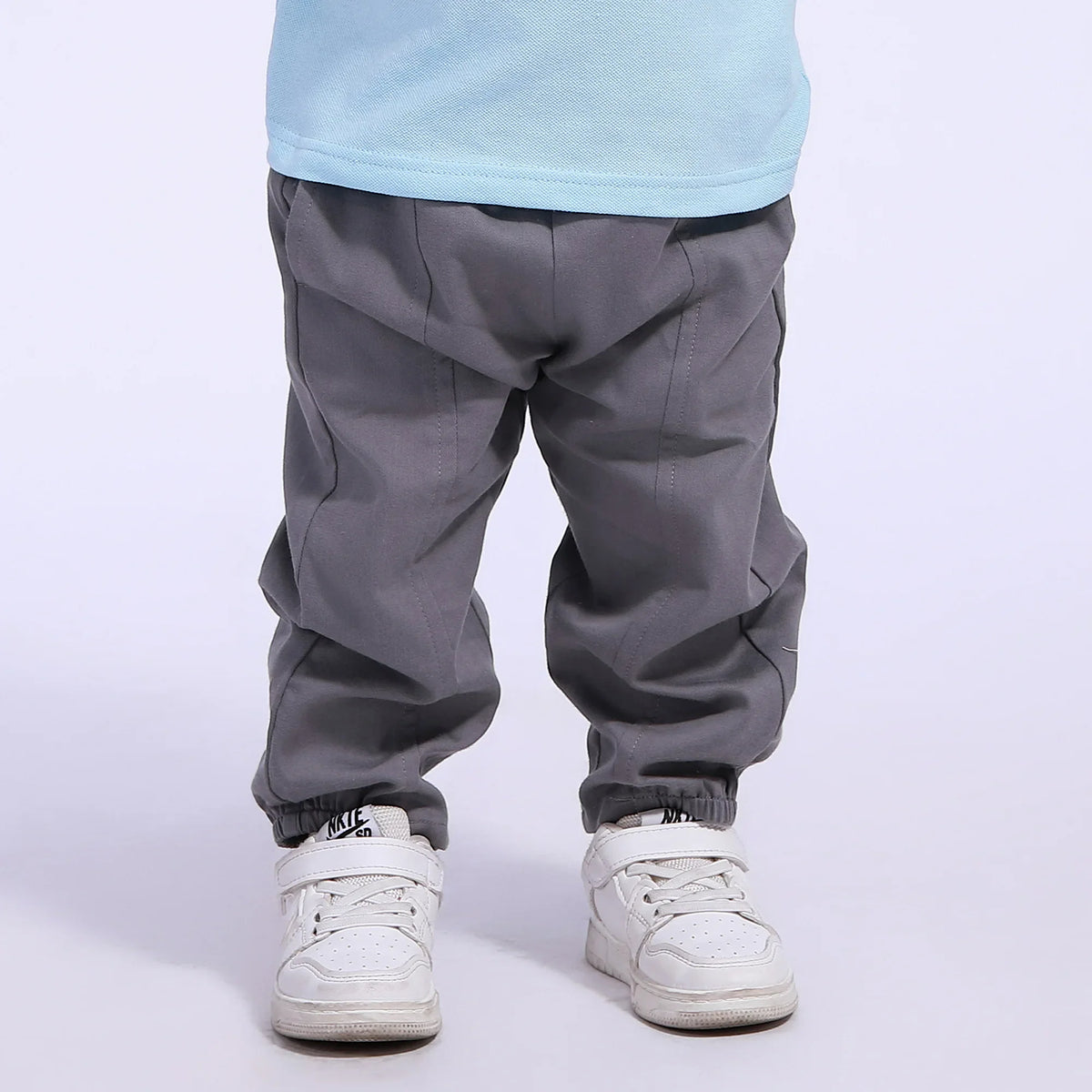 Dark Gray Ankle-Tied Street Look Pants For Baby Boy Image