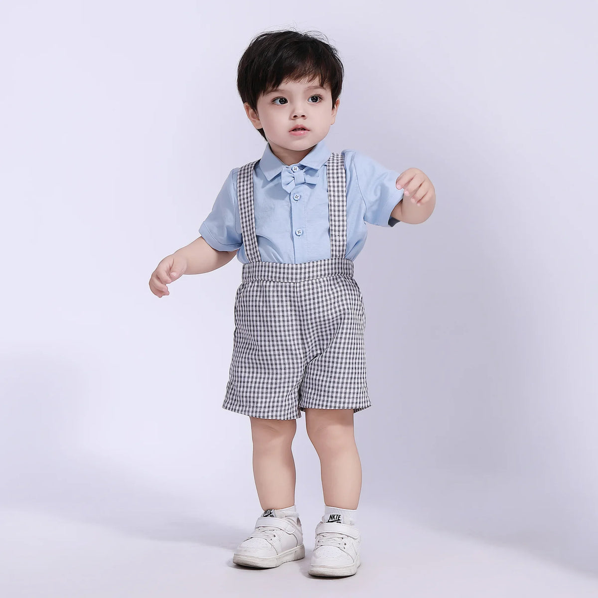 Black Ordinary Street Look Shorts For Baby Boy Image