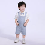 Light Blue Plain Street Look Overalls For Baby Boy Image