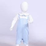 Light Blue Color-Blocked Street Look Romper For Baby Boy Image