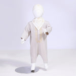 Gray Beige Embroidery Street Look Romper For Baby Boy Image