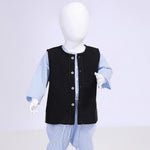 Black Embroidery Street Look Waistcoat For Baby Boy Image
