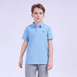 Sky Blue Embroidery Street Look Polo Shirt For Boys Image