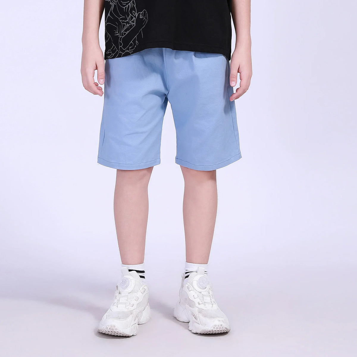 Light Blue Ordinary Street Look Shorts For Boys Image