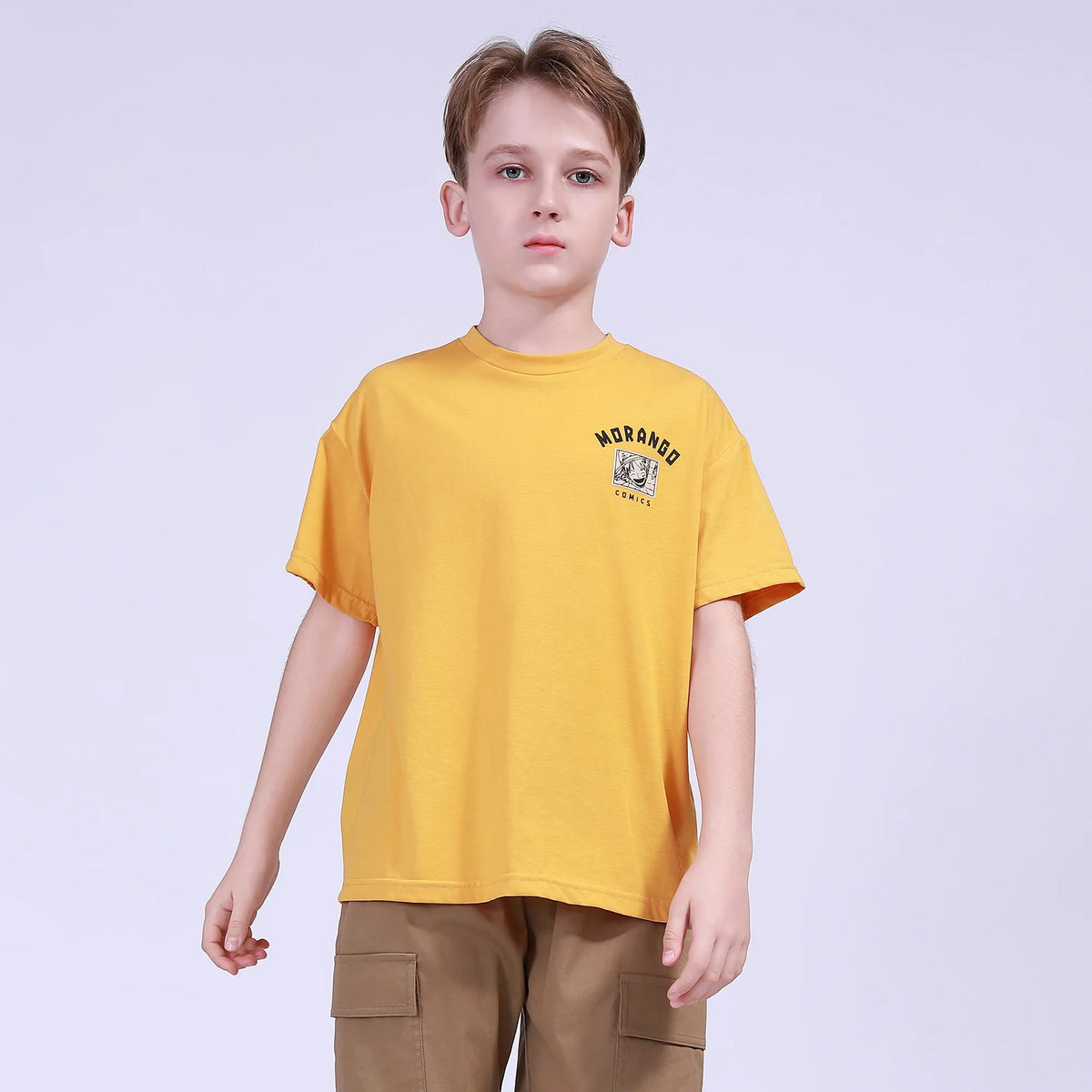 Yellow Printed Street Look T.Shirt For Boys Image