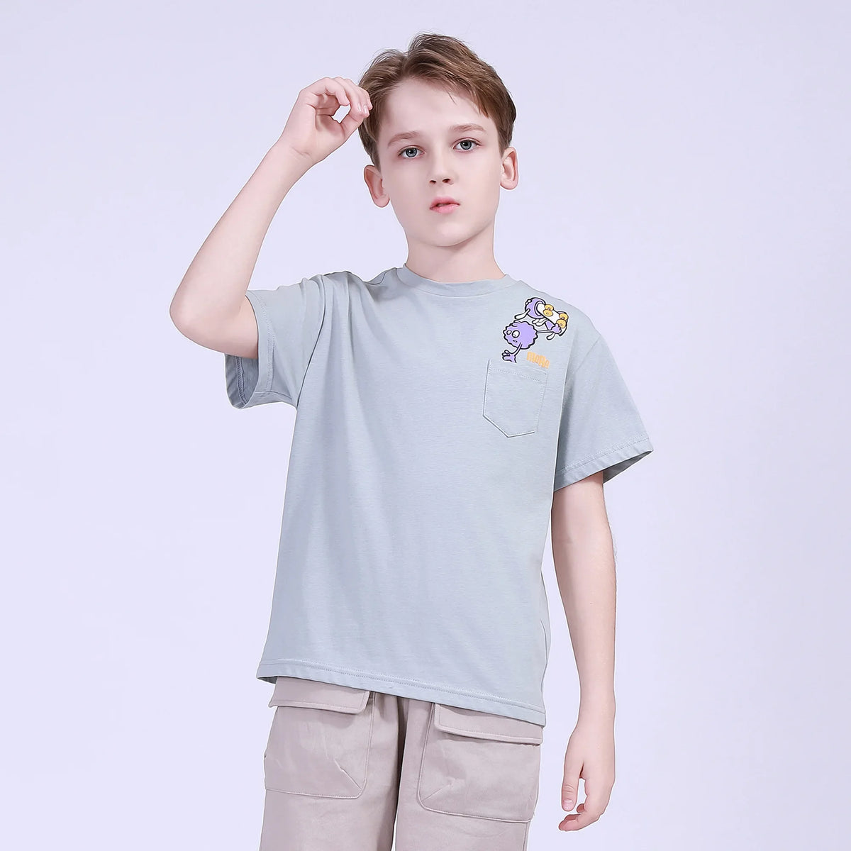 Lake Green Embroidery Street Look T.Shirt For Boys Image
