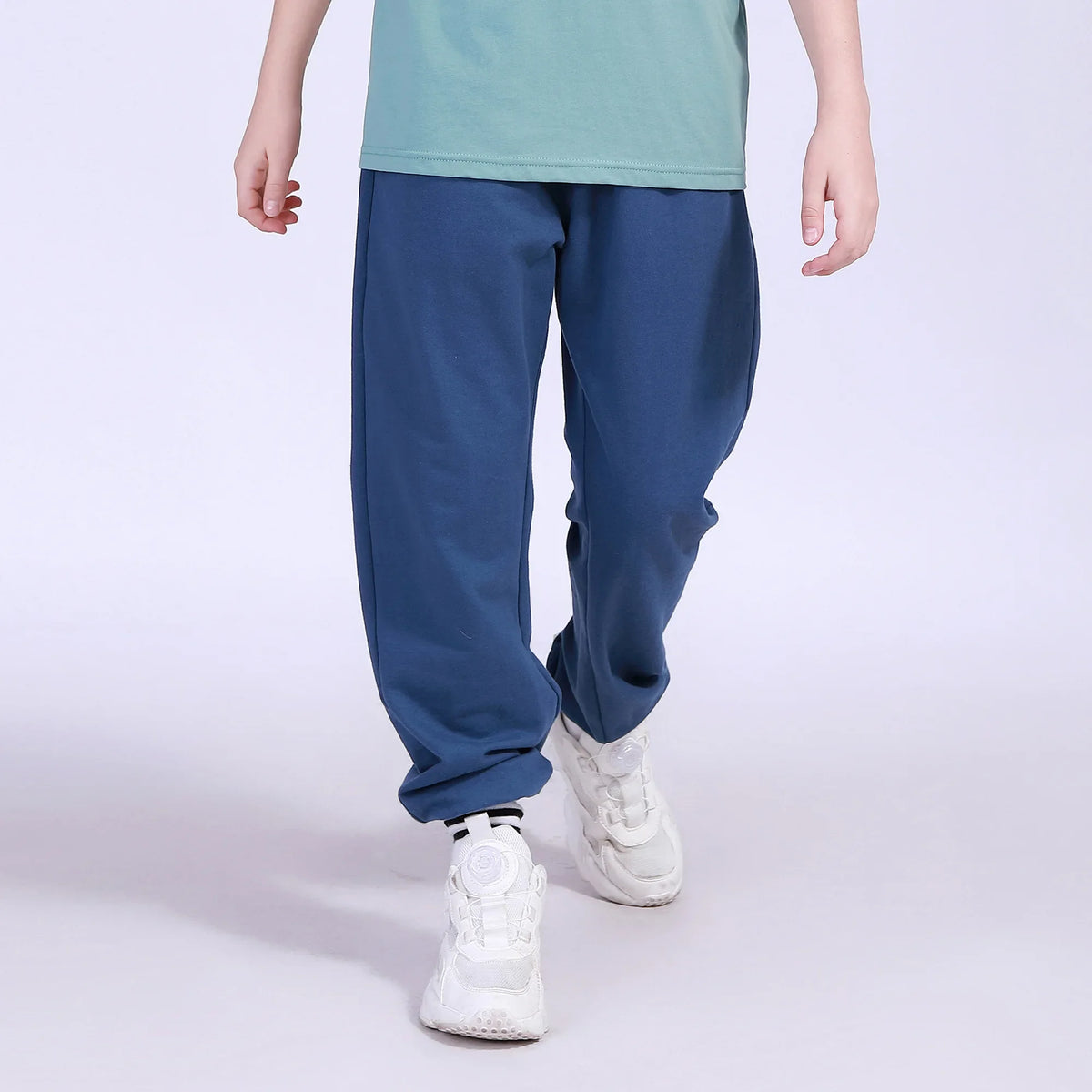 Light Navy Ankle-Tied Street Look Pants For Boys Image