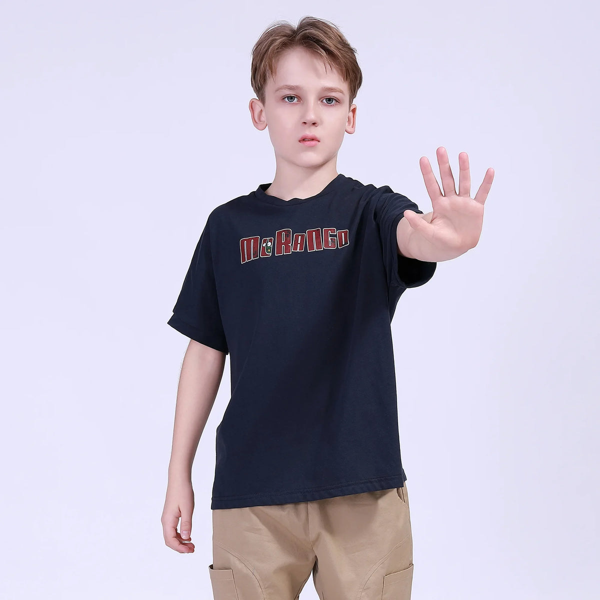 Navy Printed Street Look T.Shirt For Boys Image