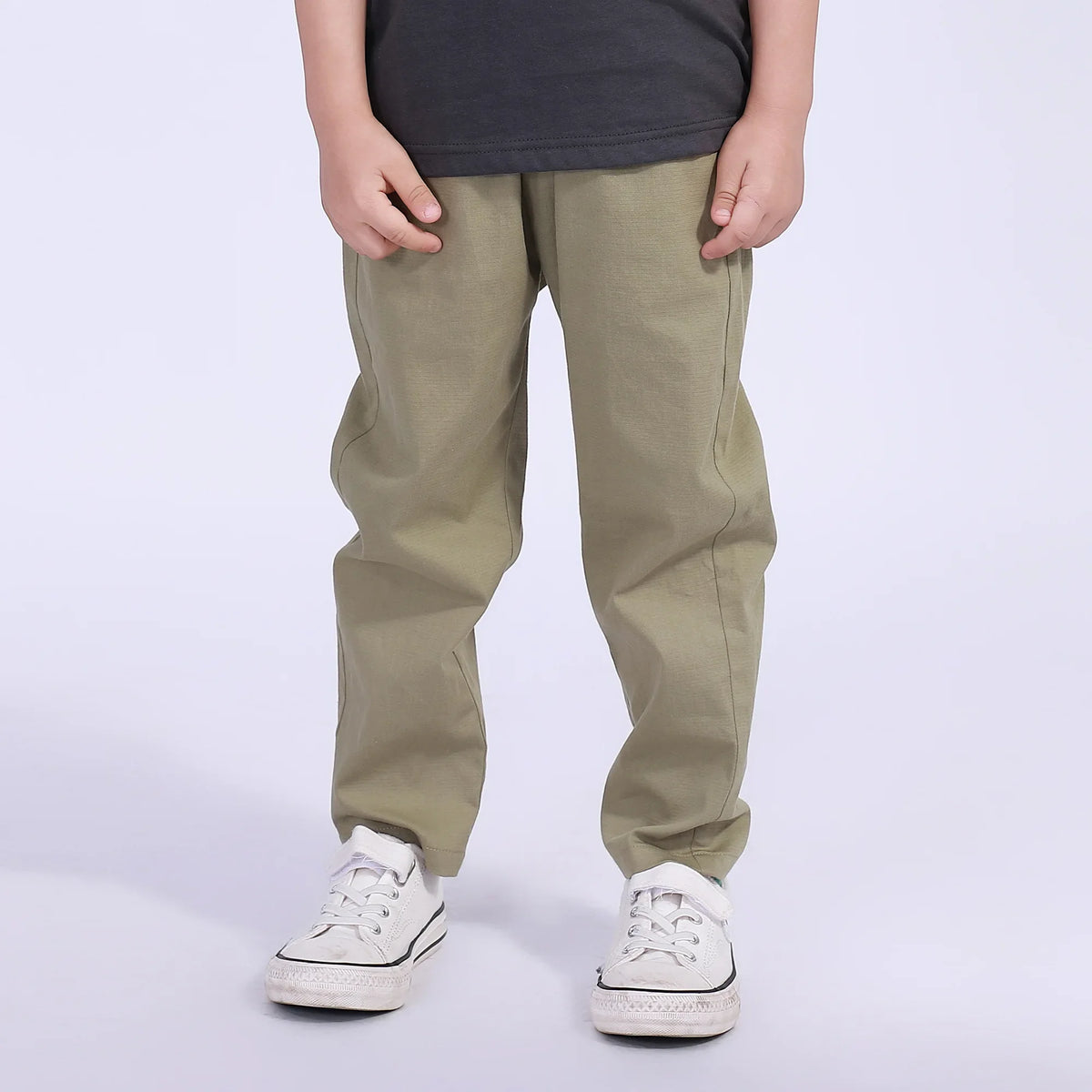 Light Army Green Ordinary Street Look Pants For Boys Image