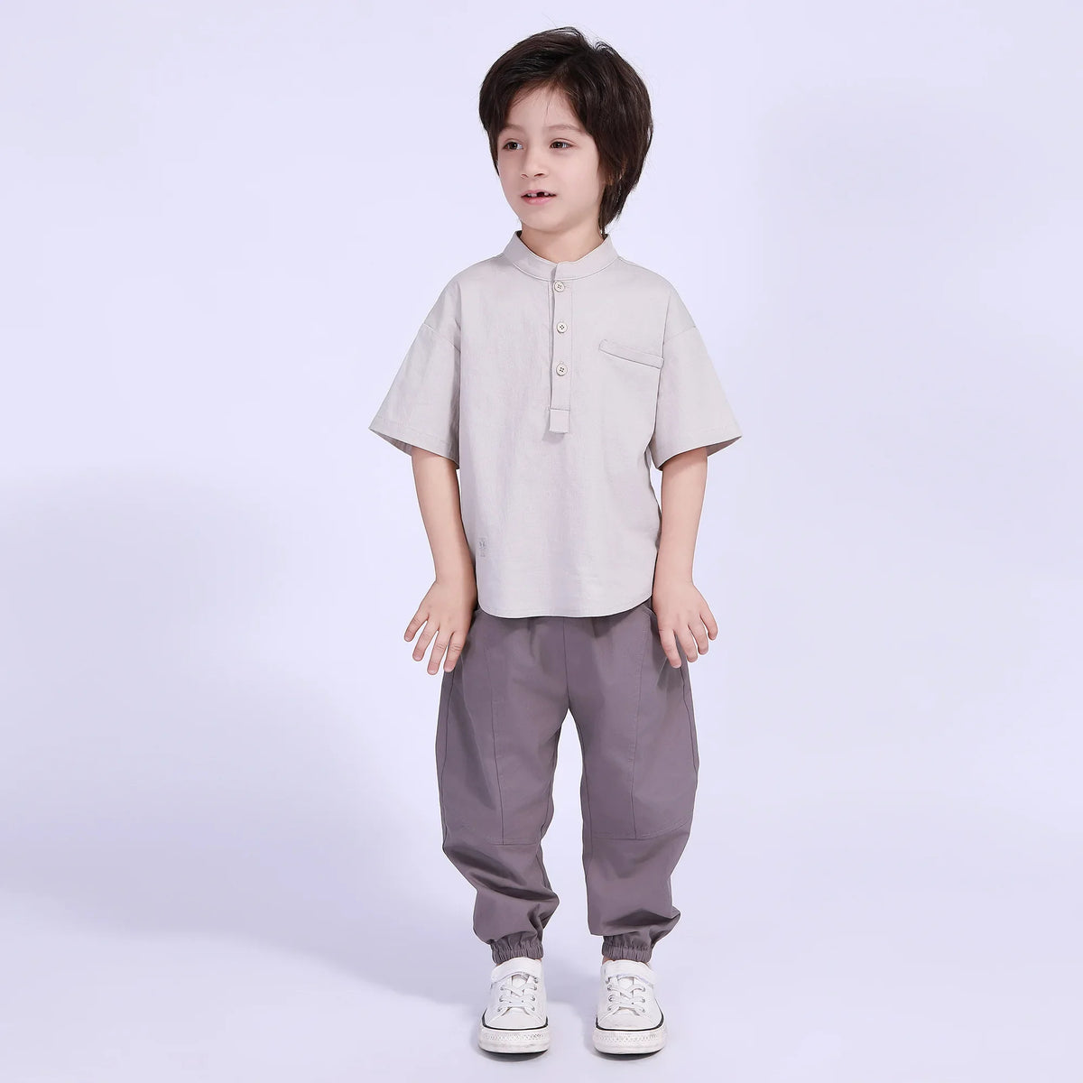 Ankle-Tied Street Look Pants For Boys Image