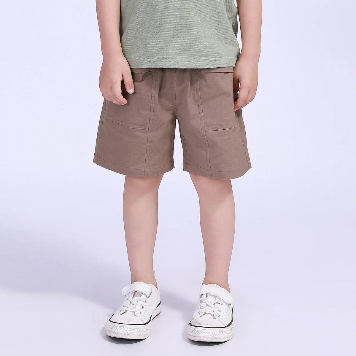 Light Coffee Ordinary Street Look Shorts For Boys Image