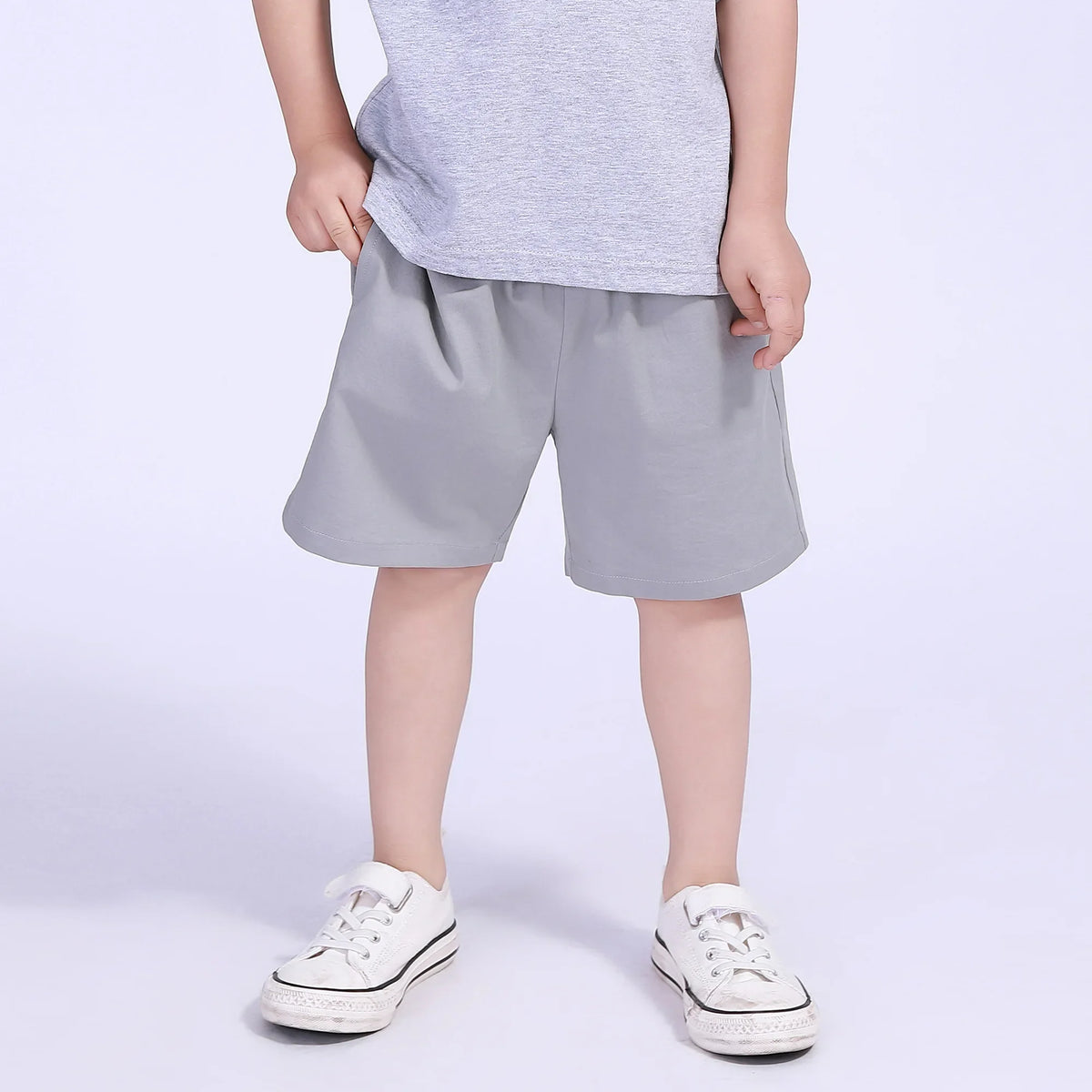 Sliver Gray Ordinary Street Look Shorts For Boys Image