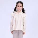 Beige Plain Street Look Blouse For Girls Image