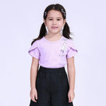 Purple Floral Street Look T.Shirt For Girls Image