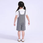 Checked Street Look Overalls For Girls Image