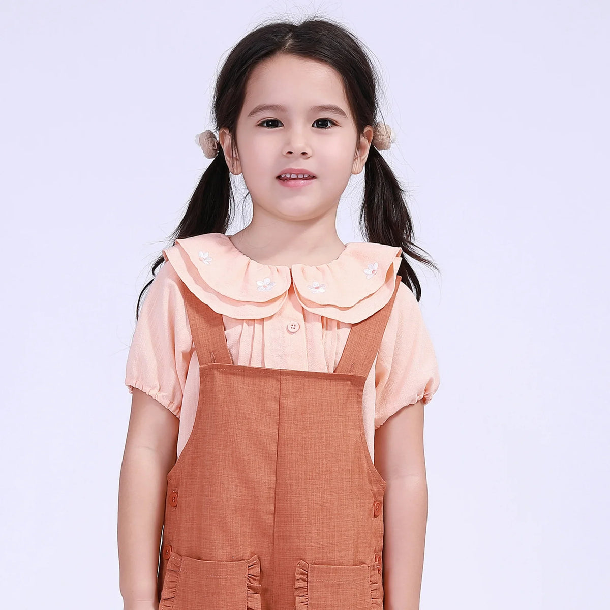 Orange Floral Street Look Shirt For Girls Image