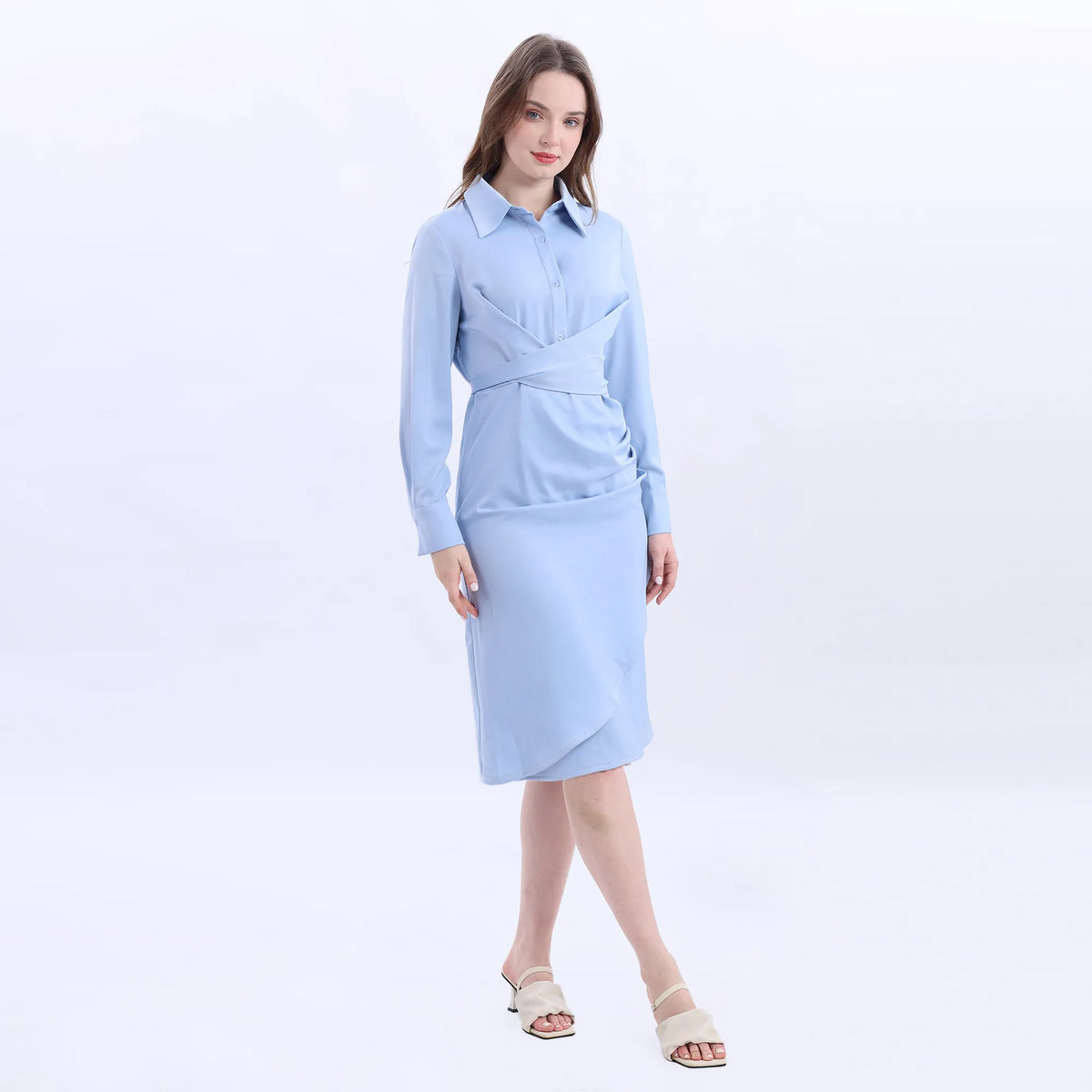 Collar Velvet Fashion Dress For Women Image
