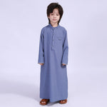 Gray Blue Solid Thoub Thoub For Boys Image