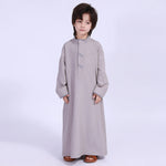 Light Gray Solid Thoub Thoub For Boys Image