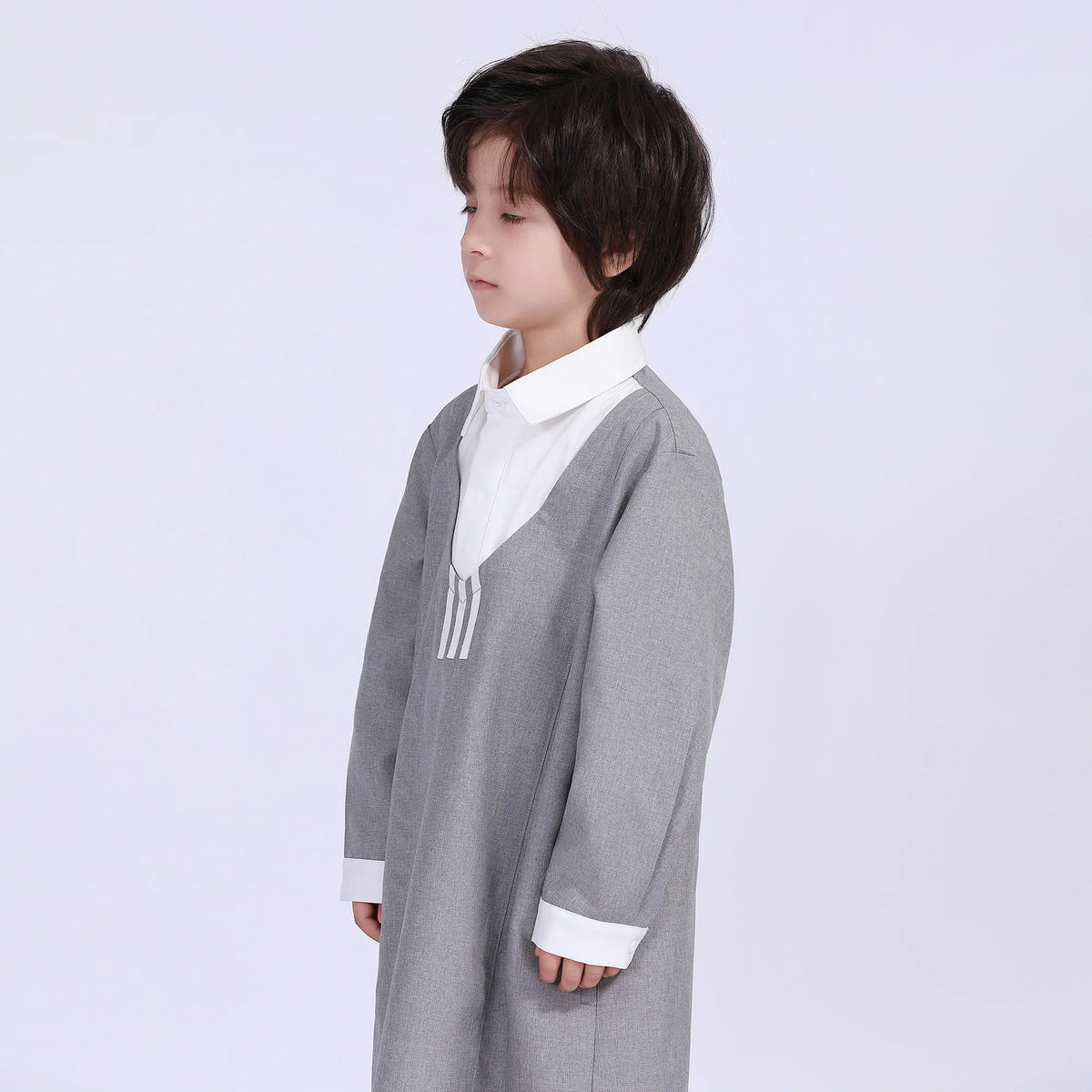 130 | 7-8Y Gray 130 | 7-8Y,99,91,46,- Color-Blocked Thoub Thoub For Boys Image
