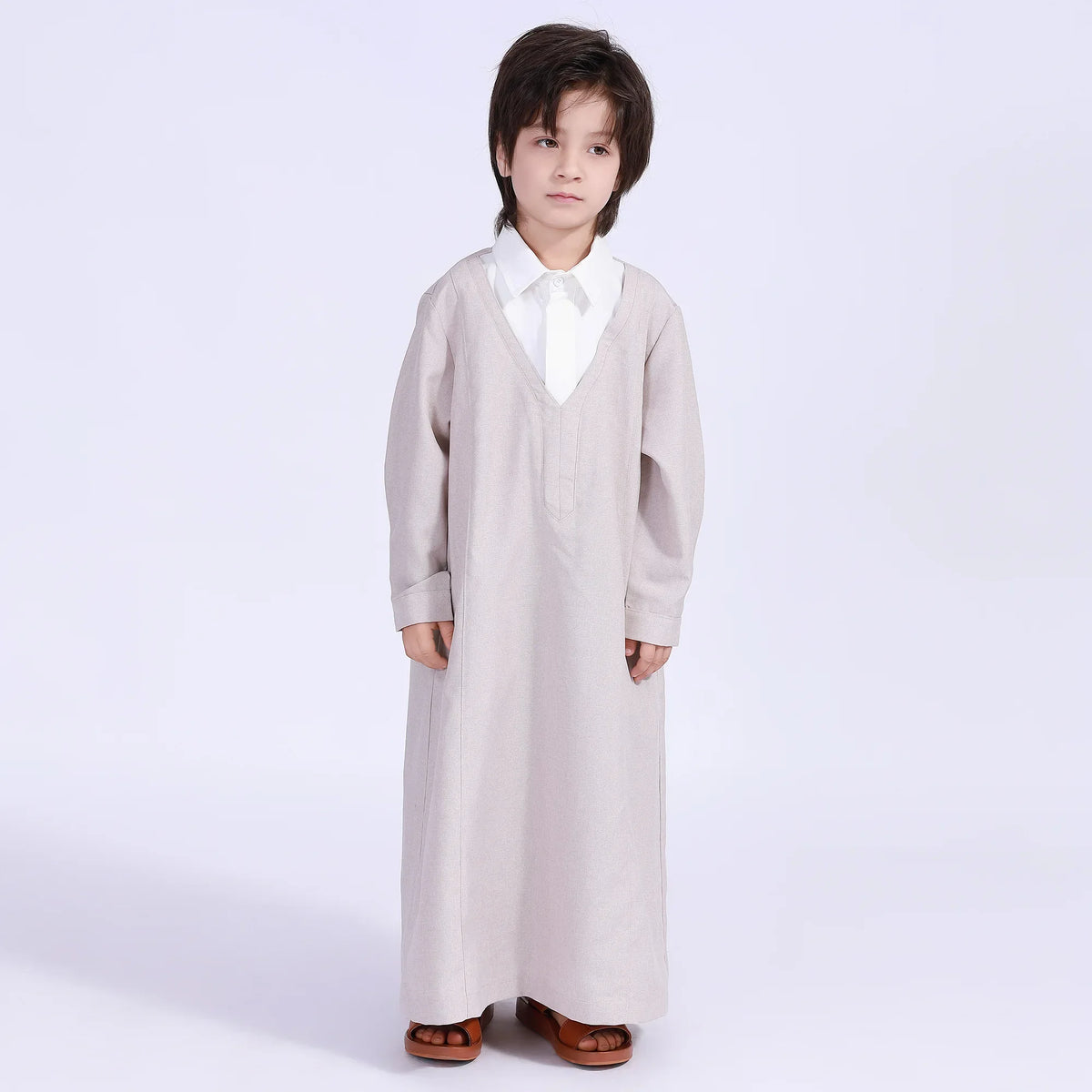 110 | 4-5Y Beige 110 | 4-5Y,89,83,39,- Color-Blocked Thoub Thoub For Boys Image